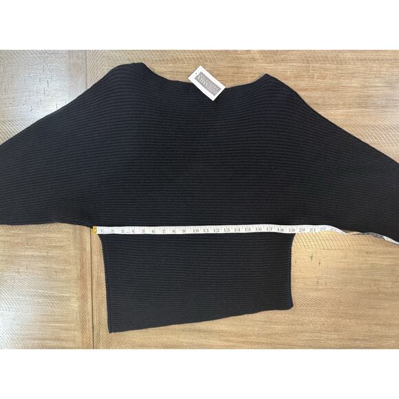 NWT Intermix Exclusive Jacquline Off Shoulder Wool Cashmere Sweater Black Size L - Picture 8 of 14